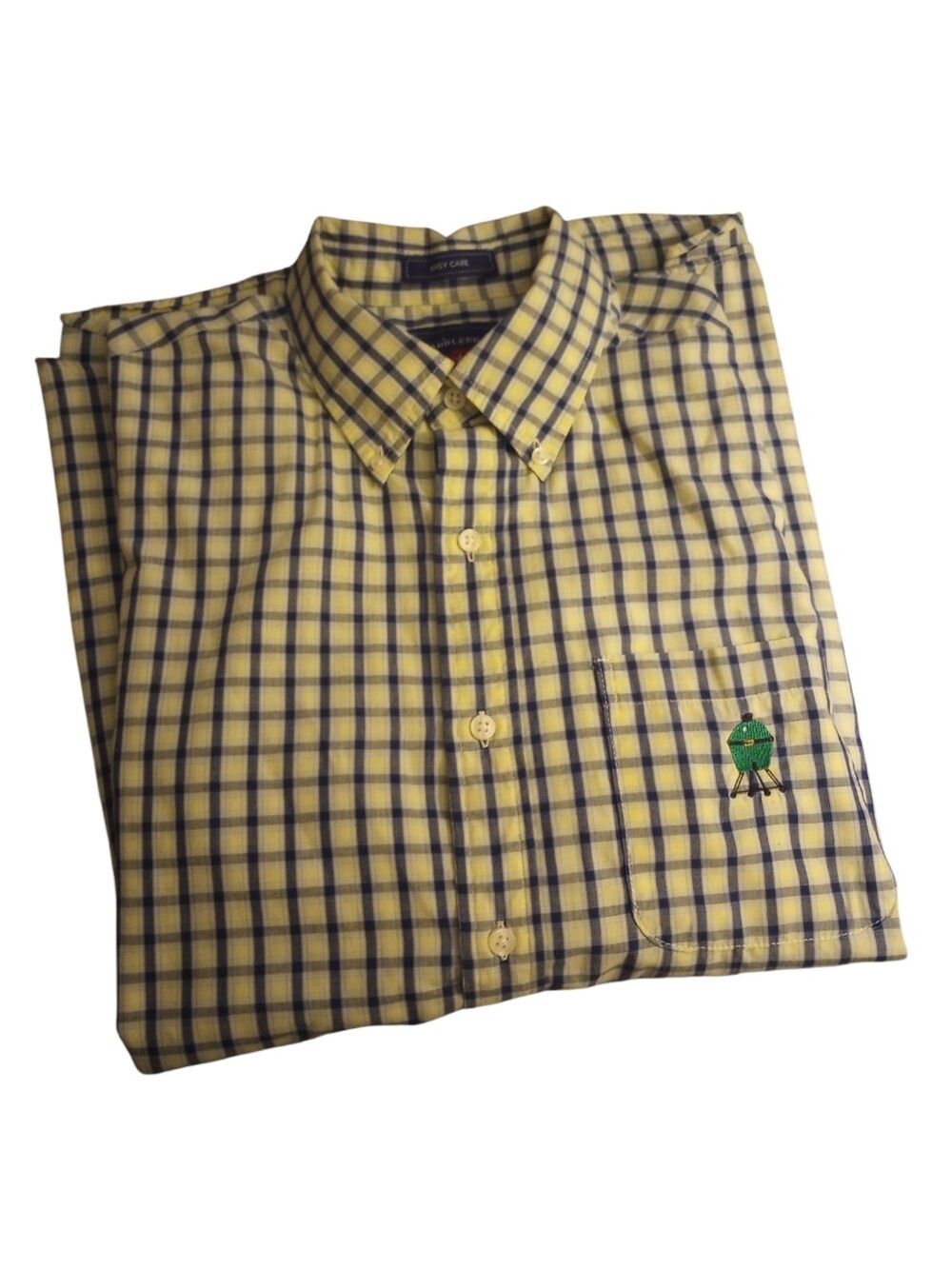 Men's Saddlebred Short Sleeve Button Down Casual Dress Shirt. Medium. Grill logo